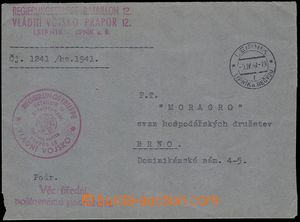 79271 - 1941 služební dopis zaslaný z velitelství 12.praporu Vl