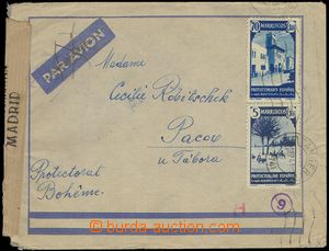 79349 - 1941 Let-dopis do ČaM, vyfr. zn. Mi.192 + 201, SR TANGER/ 1