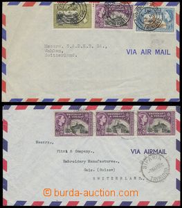 79388 - 1954-55 comp. 2 pcs of airmail letters to Switzerland with M