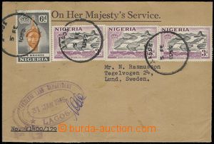 79422 - 1959 letter to Sweden with Mi.3x 76, 78, CDS Lagos 3.FE.1959