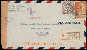 79428 - 1945 Reg and airmail letter to USA with Mi.223 and 239, CDS 