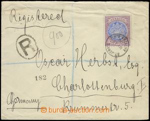 79443 - 1908 Reg letter addressed to to Germany with 1Sh, CDS St.Joh