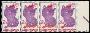 79464 - 1980 Pof.2451, Papercutting - cat, horizontal strip of 4 wit