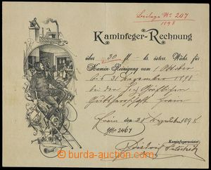 79481 - 1898 chimney sweep bill of cleaning of chimneys, decorated p