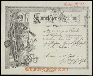 79483 - 1901 kominický účet za čištění komínů, zdobený tis