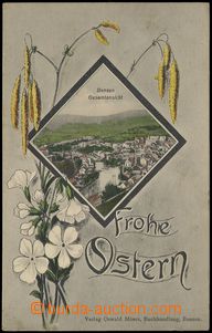 79530 - 1909 BENEŠOV N. P. (Bensen) - Easter collage; Us, light bum