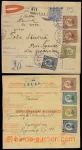 79547 - 1921-22 2x větší díl poštovní průvodky, bohaté frank