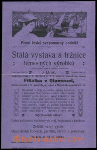 79606 - 1910 BUSINESS / BRNO  advertisement poster, permanent exhibi
