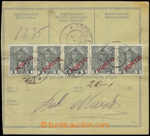 79708 - 1919 balíková průvodka bez levého útržku, DR Náměš