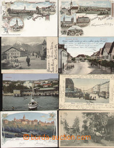 79806 - 1900-20 sestava 13ks pohlednic, litografie, část DA, zají