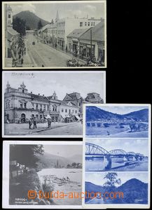 79899 - 1933-37 sestava 4ks pohlednic, BEREHOVO, RACHOVO, 2x CHUST, 