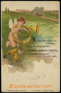80159 - 1902 Joseph Šváb No. 253, color lithography, cherub with t
