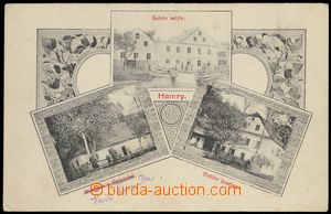 80174 - 1910 HAMRY - 3-views collage, Šafrův mill, 2x pub; Un, bum