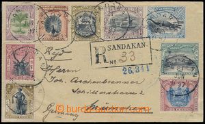 80251 - 1897 Reg letter with SG 92a/109, Mi.69-77  (9 pcs of), CDS S