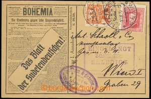 80288 - 1925 firemní lístek s přítiskem se vztahem k sudetským 