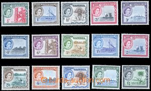 80407 - 1953 GAMBIA  SG.171-185, Motives, set of 15 pieces, perfect,