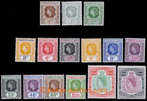 80412 - 1954 SG.126-140, Alžběta II., série 15 ks, bezvadné, kat