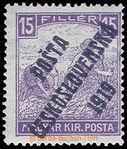 80758 -  Pof.100 Reaper and white numerals, overprint type IV., from