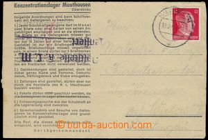 80820 - 1943 KT MAUTHAUSEN  předtištěný skládaný dopis vyfr. z