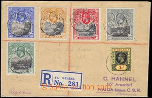 80856 - 1927 Reg letter with Mi.37 + 5 pcs of stamp., CDS St. Helena