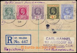 80871 - 1934 Reg and airmail letter franked by stmp ½d, 1d, 2&#