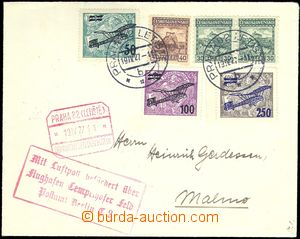 80889 - 1927 II.emise, letecký dopis zaslaný do Švédska, vyfr. l