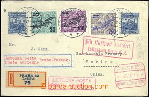 80922 - 1927 II. emise, R+Let-dopis do Číny (!), vyfr. zn. Pof.L4-