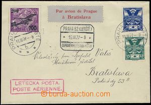 80945 - 1927 II. emise, znovuzahajovací let Praha - Bratislava, Let