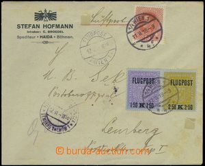 81000 - 1918 AIRMAIL STAMPS  letter with Mi.221 + air stamp. Mi.225A