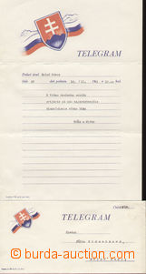 81008 - 1941 ozdobný telegram s obálkou, Státní znak tiskovina 