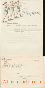 81010 - 1940 ozdobný telegram s obálkou, Lidové tradice tiskovina