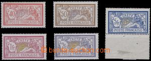 81110 - 1902 FRENCH OFFICES / CRETE  Mi.11-15, Alegorie, koncové ho