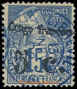 81115 - 1891 Mi.1, Allegory, with hand-made overprint, blue CDS, res