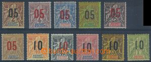 81136 - 1912 Mi.111-121 přetisk na známkách D´Anjouanu, série 1
