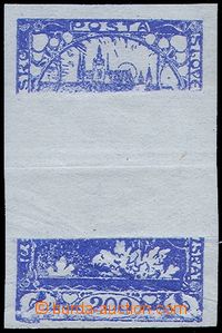 81156 -  Pof.22, 200h blue, significant 21mm wide paper crease in pa