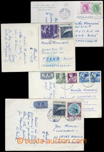 81159 - 1958-59 sestava 4ks pohlednic zaslaných do ČSR, 2x Let-ná