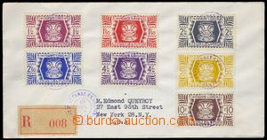 81494 - 1945 Reg letter to USA, with Mi.152-158 (7 pcs of), CDS PROT