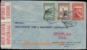 81497 - 1943 dopis do USA, vyfr. zn. Mi.303 + 304 + 309, DR BEIRA/ 1