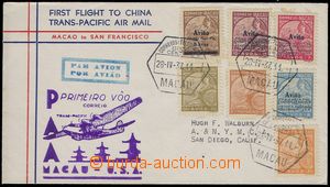 81498 - 1937 air-mail letter to USA, transported the first flight Ma