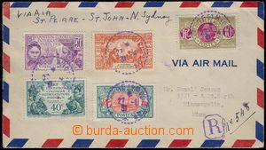 81578 - 1931 Reg and airmail letter to USA, with Mi.105, 115, 129-13