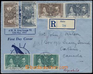 81584 - 1937 Reg letter to Canada (FDC), with Anniv coronation Mi.49