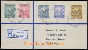 81644 - 1926 Reg letter to USA, color 5-coloured franking stamp. Mi.