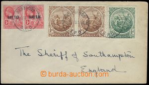 81704 - 1918 dopis adresovaný do Anglie, vyfr. zn. Mi.96 2x, 97, 10