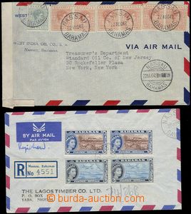 81705 - 1942-57 sestava 2ks dopisů, 1x adresovaný do USA, vyfr. zn