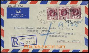 81710 - 1948 Reg and airmail letter to South Africa, with Mi. 210 3x