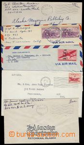 81834 - 1944-45 USA  WWII., comp. 5 pcs of letters FP from Tichomoř