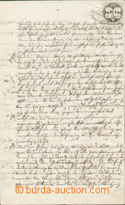 82037 - 1858 RAKOUSKO  listina sepsána v Drnholci s vylepenými kol
