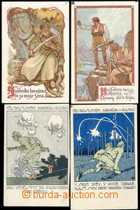 82504 - 1919 sestava 8ks pohlednic s legionářskými náměty vojsk