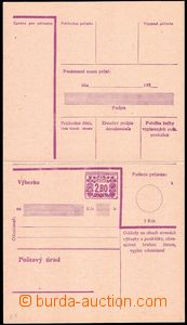82713 - 1950 CPV21, růžový kartón, vpředu vytištěn průpich a