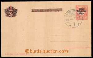 82807 - 1919 CRV8, Hungarian PC with overprint Czechoslovak post - 